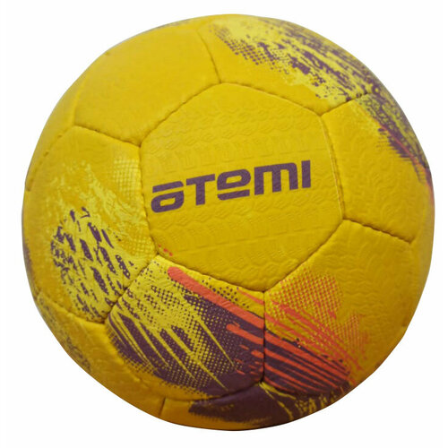 фото Мяч atemi футбольный galaxy, резина, желт/фиоле/роз, р.5 , р/ш, окруж 68-70