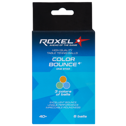 фото Мяч для настольного тенниса roxel 1* color bounce, 6 шт.