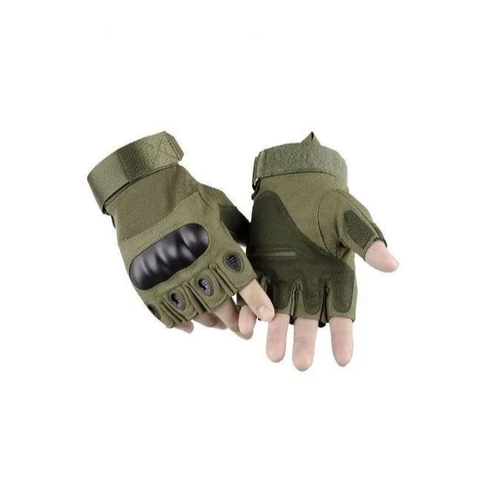 фото Тактические перчатки для мужчин т02 без пальцев, для охоты, туризма и рыбалки, олива без бренда