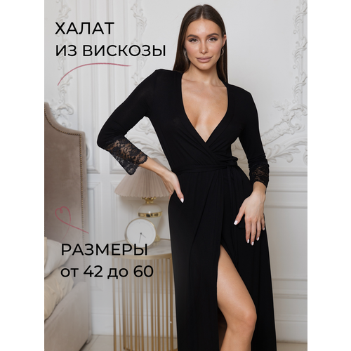 фото Халат ihomelux, размер 48, черный