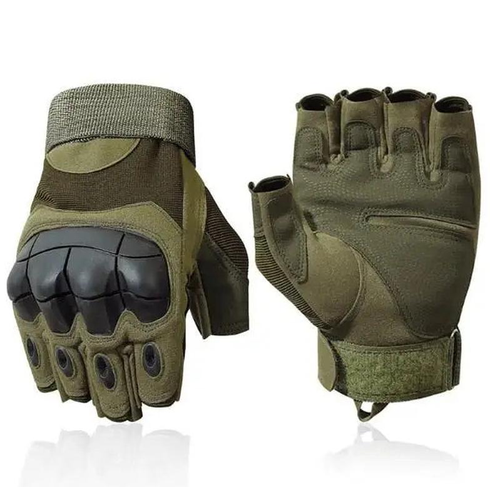 фото Тактические перчатки для мужчин т04 без пальцев, для охоты, туризма и рыбалки, олива без бренда