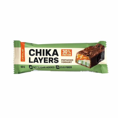 фото Bombbar chikalab chika layers батончик глазированный многослойный (60 гр) (фисташковый йогурт)