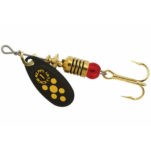 фото Блесна вращающаяся mepps black fury 00, black/yellow, комплект из 5 штук