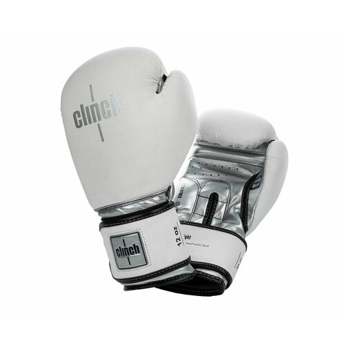 фото Перчатки боксерские clinch fight 2.0 бело-серебристые (вес 12 унций)
