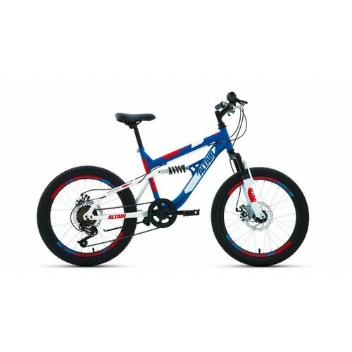 фото Велосипед 20 forward altair mtb fs (disk) (двухподвес) (6-ск.) 2022 (рама 14) синий/красный