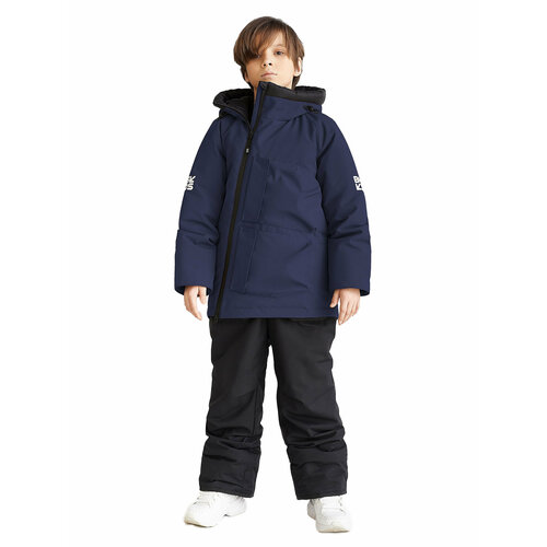 фото Куртка bask детская, капюшон, регулируемый капюшон, карманы, подкладка, водонепроницаемая, мембранная, светоотражающие элементы, регулируемый край, утепленная, размер 122, синий