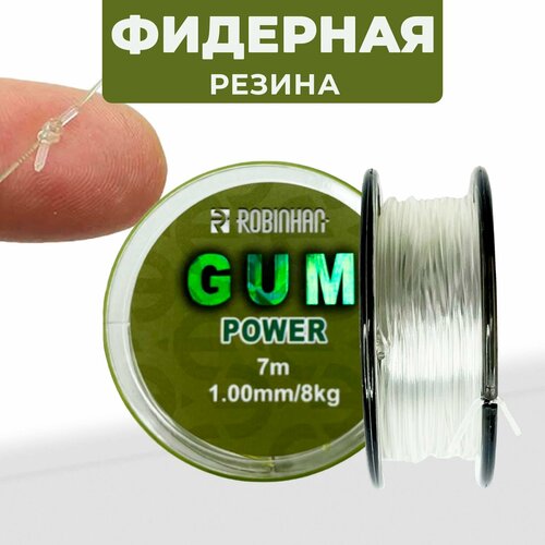 фото Фидергам / фидерная резинка амортизирующая power gum прозрачный 7 м 1,0 мм fish raid
