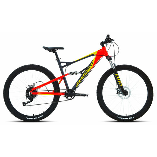 фото Двухподвесный велосипед forward flare 27,5 2.0 disc (2021) 18" серо-красный (165-182 см)