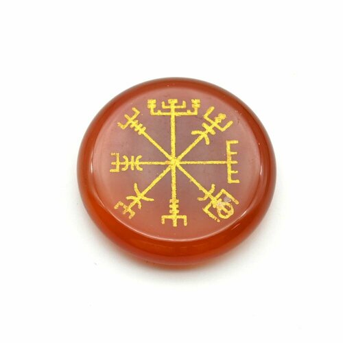 фото Вегвизир - рунический компас из сердолика круг 25мм мастерская подарков шелест екатерины