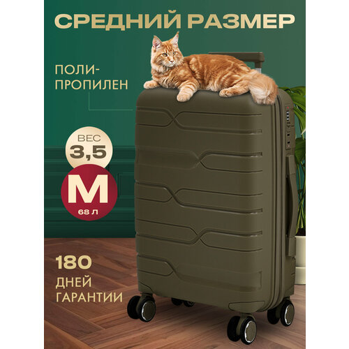 фото Чемодан myxbag, 68 л, размер m, коричневый