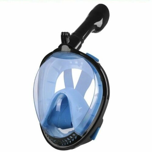 фото Полнолицевая маска для снорклинга с креплением для экшн камеры. черно-синяя. s/m. sol