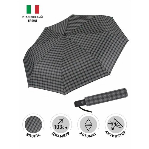 фото Мини-зонт fabretti, черный, серый