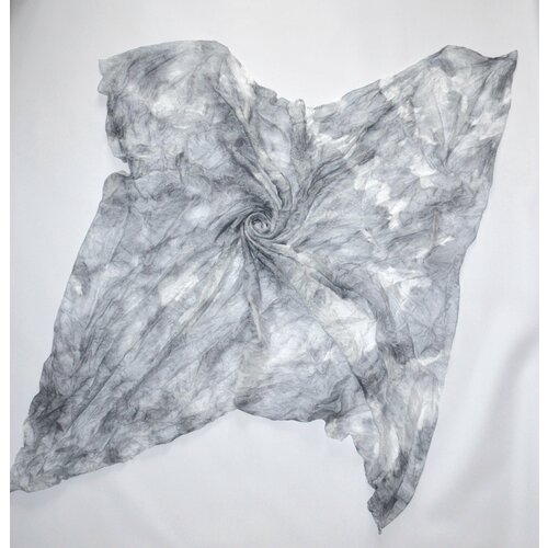 фото Платок ,110х110 см, серый летящий шёлк