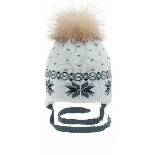 фото Шапка mialt, размер 50, синий, белый