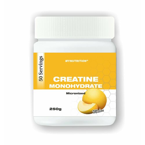 фото Креатин моногидрат порошок / creatine monohydrate, 50 порций, аминокислота / спортивное питание для набора массы и роста мышц, вкус-дыня банка 250 гр. mynutrition