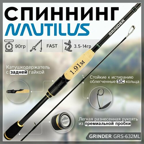 фото Спиннинг nautilus grinder grs-632ml 1.91м 3.5-14гр