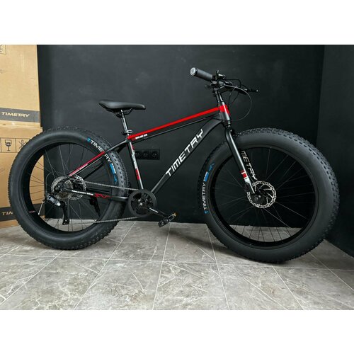 фото Велосипед фэтбайк fatbike richiesto tt089/9s 26" алюминиевая рама 17" спортивный вездеход , черно-красный модель 2024