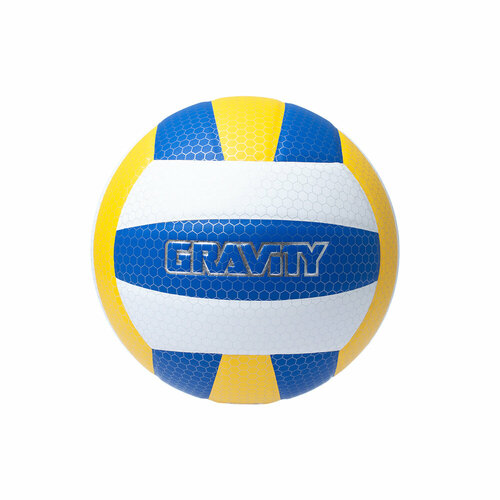 фото Волейбольный мяч gravity, соревновательный, влагопоглащающий полиуретан, желто-синий