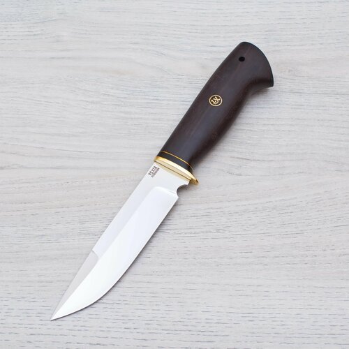 фото Нож туристический лесник 95х18 (кованая сталь) полированный латунь черный граб ножи lemax (лемакс)