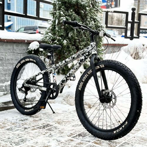 фото Горный подростковый велосипед joyoy камуфляж серый (24" колеса рама: алюминиевая)