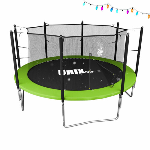 фото Каркасный батут unix line 12ft simple (inside) 366х366х269 см , зеленый