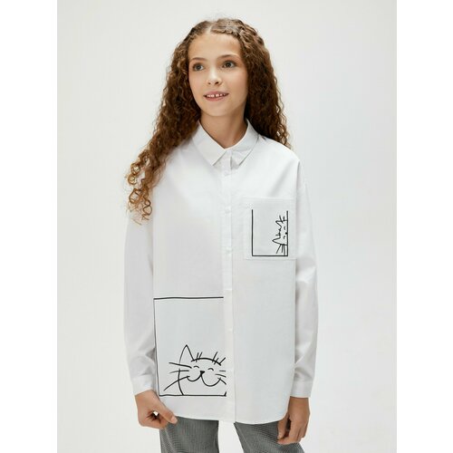 фото Школьная блуза acoola, размер 128, белый