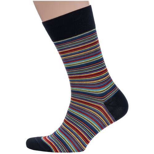 фото Мужские носки из мерсеризованного хлопка sergio di calze (pingons) черные, размер 25