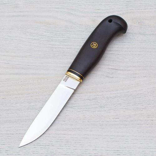 фото Нож туристический финский-2 95х18 (кованая сталь) полированный латунь черный граб ножи lemax (лемакс)