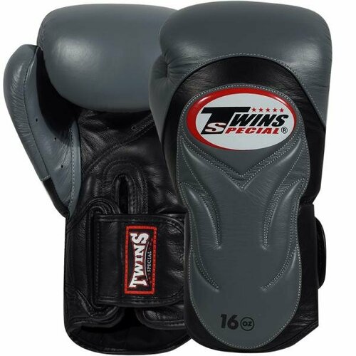 фото Перчатки боксерские twins special bgvl-6 black/grey, 14 oz, черный, серый