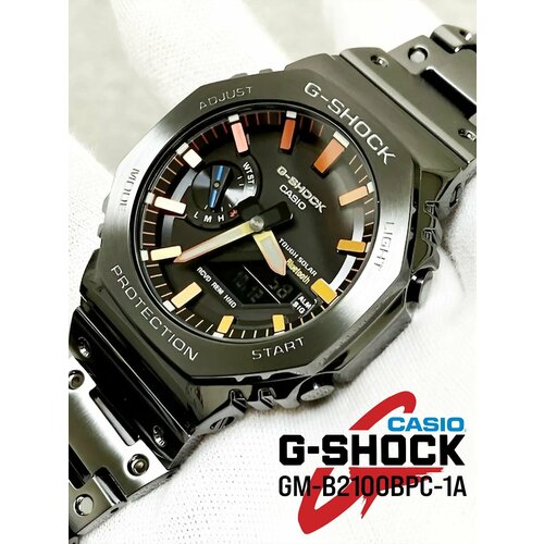 фото Наручные часы casio, черный, оранжевый