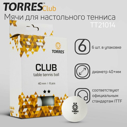 фото Мяч для настольного тенниса torres диаметр 40+ tt21014, белый