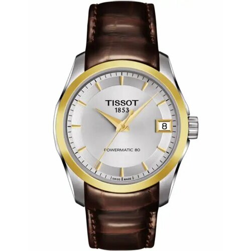 фото Наручные часы tissot, серебряный, коричневый
