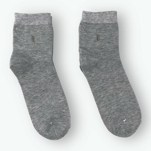 фото Мужские носки мини, 2 пары, воздухопроницаемые, антибактериальные свойства, износостойкие, быстросохнущие, нескользящие, размер 41-47, серый