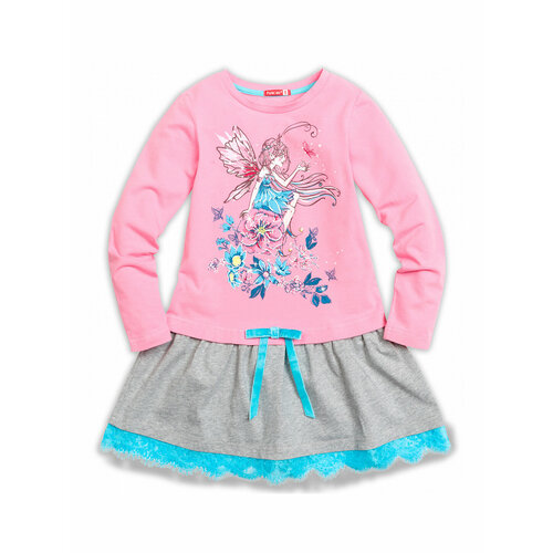 фото Платье pelican, размер 4/104, розовый, серый