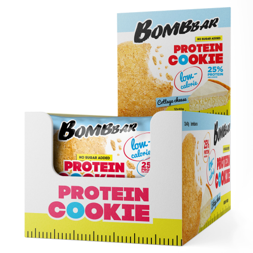 фото Энергетический батончик bombbar protein cookie, 480 г, творог