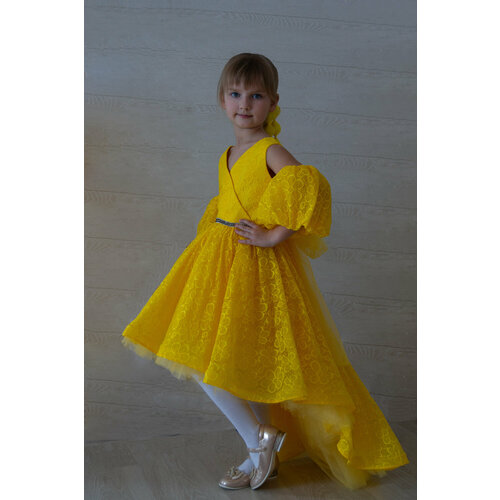 фото Платье престиж, размер 34, желтый