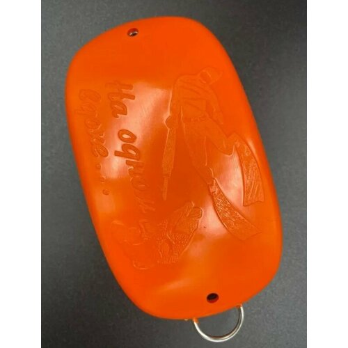 фото Груз поясной дайвгруз мышь 1 кг, быстросъемный довесок, пластикатное покрытие, оранжевый