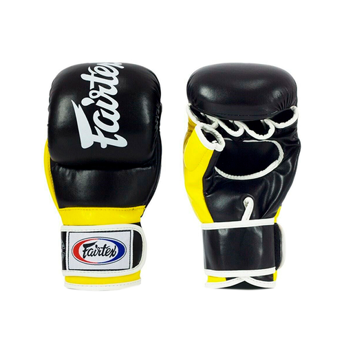 фото Перчатки мма fairtex fgv18 black/yellow (l)