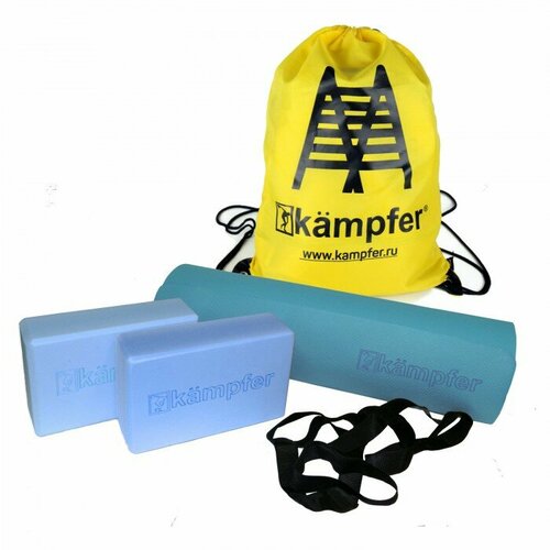 фото Комбо-набор для йоги combo голубой/желтый kampfer