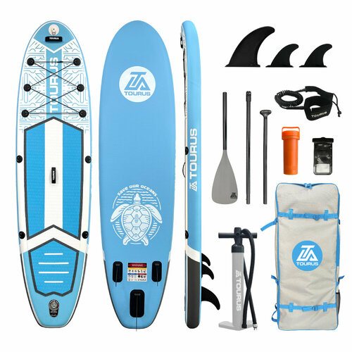 фото Надувная серфинг доска sup board tourus 10.6 ts-nw003 2023 (320х81х15 см) с рюкзаком, веслом, насосом и страховочным лишем