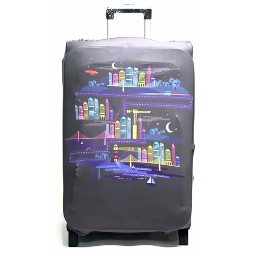 фото Чехол для чемодана 3-31, размер m+, серый нет бренда