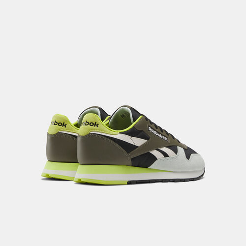 фото Кроссовки reebok classic leather, размер 10,5 us, черный, бежевый