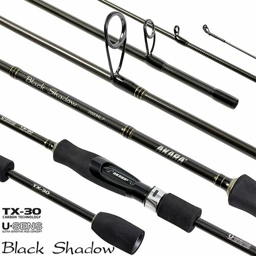 фото Спиннинг штекерный угольный 2 колена akara sl1001 black shadow tx-30