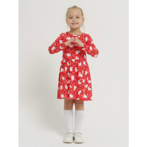 фото Платье sova lina, размер 128, красный