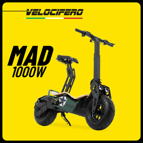 фото Электросамокат с сиденьем velocifero mad 1000w большой и стильный самокат с неповторимым дизайном