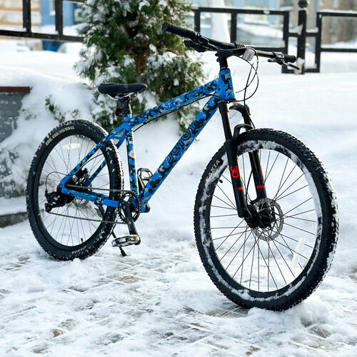 фото Горный велосипед joyoy камуфляж синий (26" колеса рама: алюминиевая)