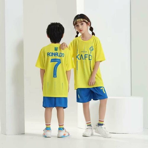 фото Манишка футбольная форма детская, размер 22(128-134), голубой, желтый really football master