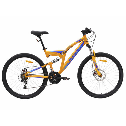 фото Двухподвесный велосипед stark jumper fs 27.1 d (2024) 16" оранжево-синий (154-164 см)