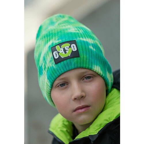 фото Шапка бини orso bianco, размер 52, зеленый
