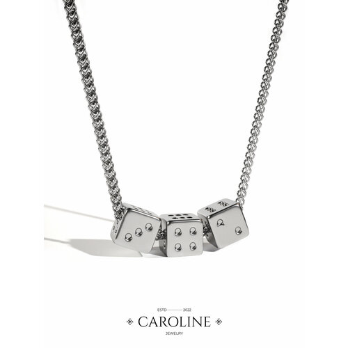 фото Колье caroline jewelry, длина 46 см., серебряный